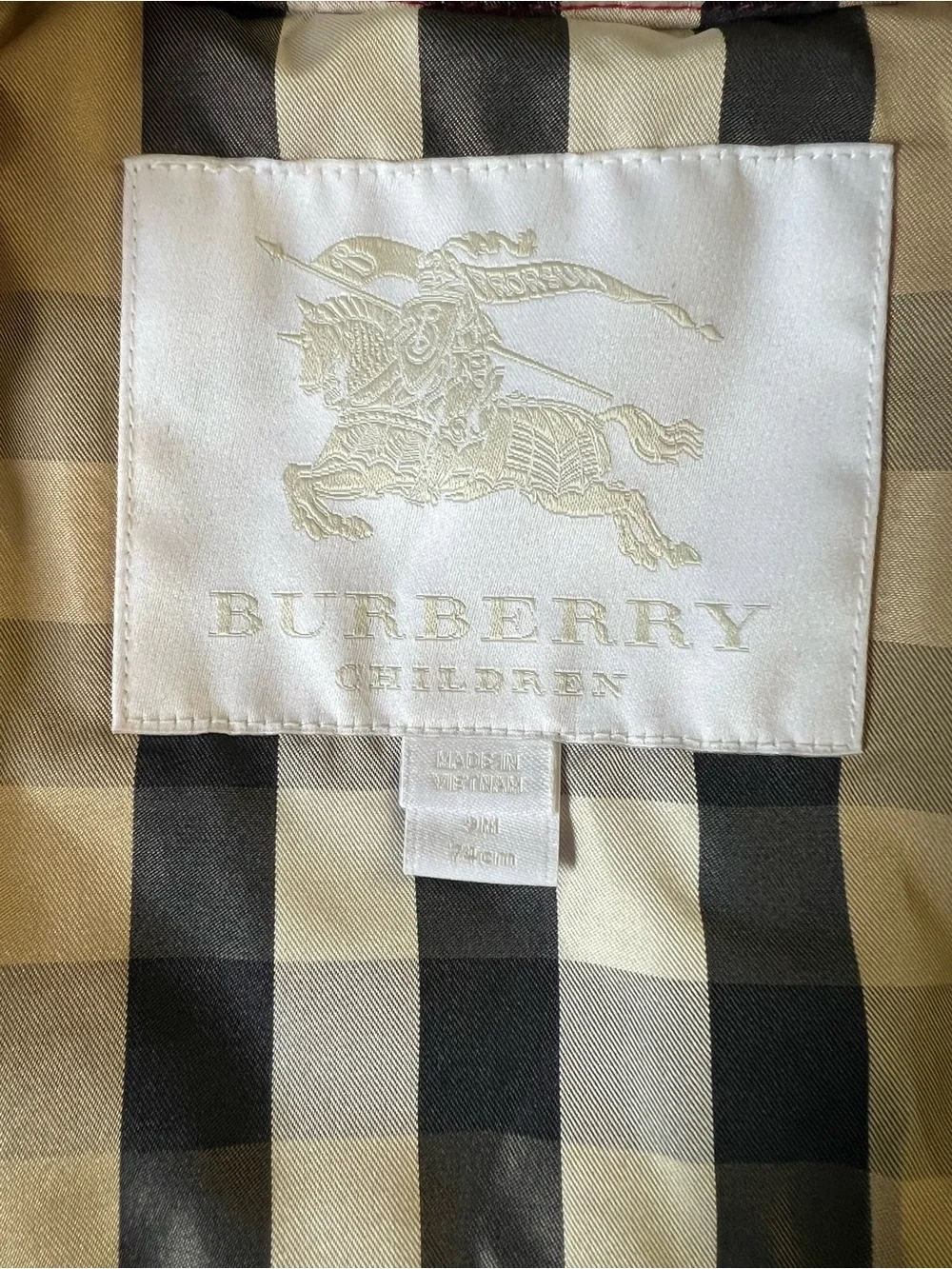 BURBERRY EUC Red Quilted Jacket CHERRY CHILDREN Nova Kids 9M Boys or Girls